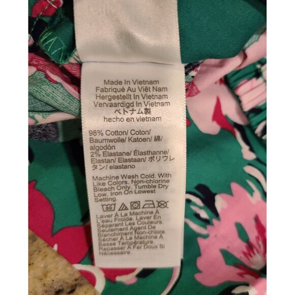 J Crew Pink Green Floral Print Shorts Womens Size 10 Pleats Belted Hawaii - Picture 8 of 13